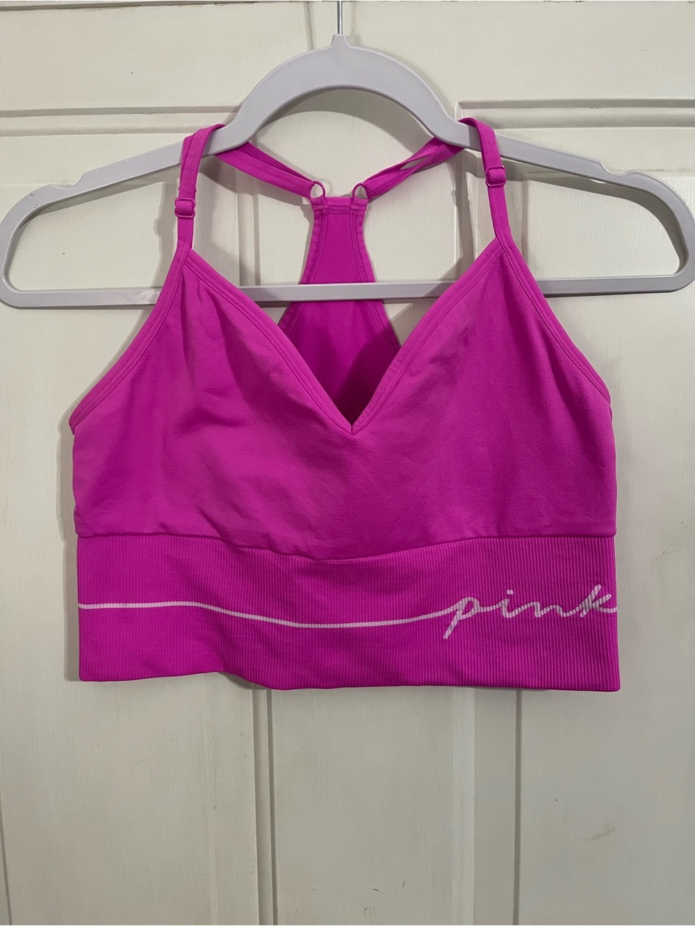 PINK Victoria's Secret Hot Pink Racerback Sports Bralette